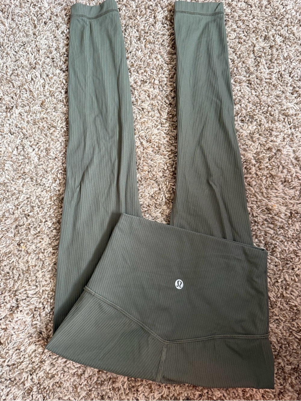 lululemon athletica Olive Ribbed High-Rise Leggings